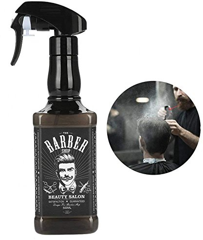 Peluquería Spray Bottlle, 500 ml de plástico Peluquería Spray Bottle Salon Barber Hair Tools Rociador de agua(Negro)