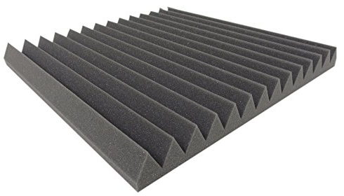 Dreieck Profil - ca. 49 cm x 49 cm / 5cm - Color Auswahl: WAVE PANELS, Schallabsorber mit Dreieck profil, Akustikschaumstoff Lamellen Pyramiden Akustik Schaumstoff Akustik Dämmung (Anthrazit/Schwarz)