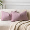 JUSPURBET Pink-Lila Lendenkissen Samt-Kissenbezüge 30cmx50cm 2er-Set für Wohnzimmer Couch Sofa Schlafzimmer Dekorative Rechteckig Feste Weiche Kissenhüllen mit unsichtbarem Reißverschluss﻿