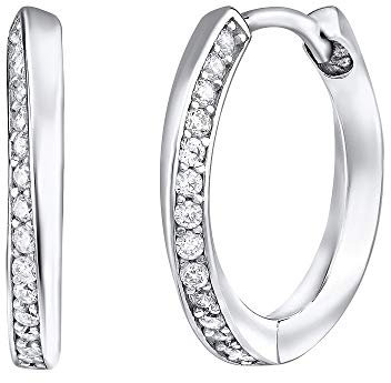 SILVEGO Damen Ohrringe aus 925 Sterling Silber Creolen ELEANOR mit Zirkonia