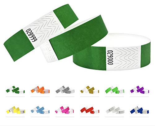 1000 Eintrittsbänder aus Tyvek - Party Einlassbänder, Securebänder, Festival Armbänder, Kontrollbänder für dein Event (Kelly Green, 1000 Pack)