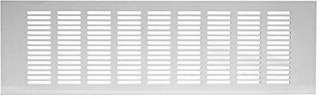 White 20x5 inch / 500x120mm Kitchen WORKTOP/Plinth Heat Vent Grill Aluminium