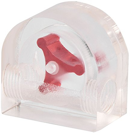 Topiky Durchflussanzeiger, Sensor für Kühlung Durchflussmesser mit 3 Laufrad blättern für PC-Wasserkühlsystem G1 / 4-Gewinde(Quadrate 3-Wege)