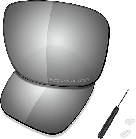 Saucer Premium Replacement Lenses for Oakley Holbrook Metal OO4123 Sunglasses High Definition - Chrome Metal Polarized