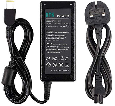 DTK 20V 3.25A 65W Laptop Charger for LENOVO thinkpad Notebook Computer PC Power Cord Supply Lead AC Adapter Yoga Edge Helix Essential Connector: 11.0 x 5.0mm