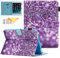 iPad 6th/5th Case 2018/2017, iPad Air 2/1 Case, Uliking Protective Cases with Auto Sleep/Wake & Magnet Buckle & Pen Holder Stand Smart Cover Fit iPad 9.7 Inch 2018/2017, Air 2/1, Purple Glitter