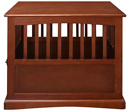 Casual Home Wooden Medium Pet Crate, End Table, Walnut