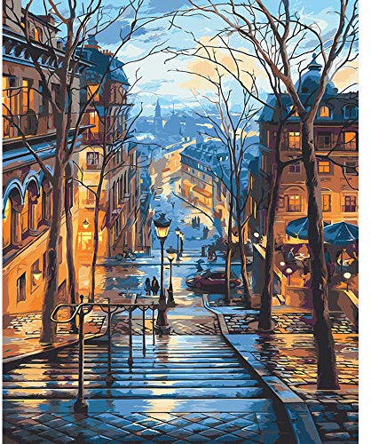 Pintura por números, kit de pintura al óleo para adultos, niños, principiantes, 16 x 20 pulgadas, pintura de dibujo con pinceles, pigmento acrílico decoración de la pared del hogar sin marco