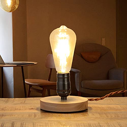 Kleine Tischlampe Industrie Design Holz Metall dekorativ EDISON Vintage Lampe Tischleuchte