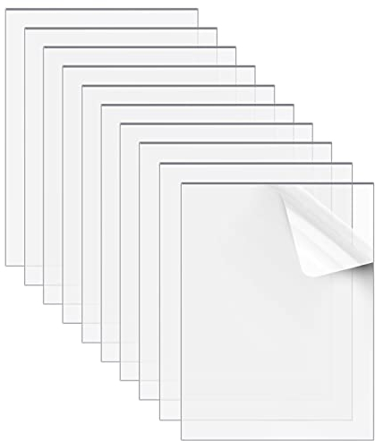 Belle Vous Hojas Metacrilato Transparente (Pack de 10) Acrílico 1 mm de Grosor Plastico Duro Transparente 20 x 25,5 cm - Metacrilato Plancha Reemplazo Marco, Pintura, Caligrafía, Carteles