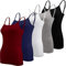 BQTQ 5 Pezzi Canotta Donna Regolabile Spalline Canottiere per Donna e Ragazze, Nero, Bianco, Grigio, Blu Scuro, Rosso Scuro, S