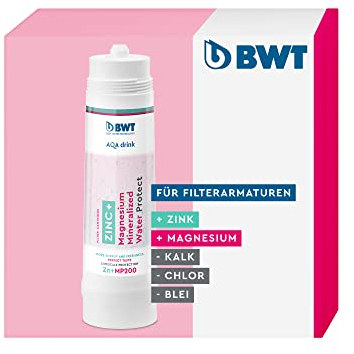 BWT Wasserfilter AQA drink Zinc + MP200 | Filterkerze mit Zink & Magnesium | Wasserfilter Trinkwasser | Filtert Kalk, Chlor, Blei & Kupfer