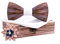 HZQIFEI Jeu de Nœud Papillon en Bois, Noeud Papillon Bois avec Carré de Tissu et Broche en Bois pour Cadeau, Réception, Mariage (C5, 3Pcs)
