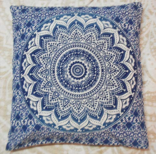 Mandala Kissenbezug Indischer Pouf Mehrfarbig Kissenbezug Pom Outdoor Boho Kissenbezüge Pet Bedding Wohnzimmer Dekorative Throw Kissenbezüge (50)