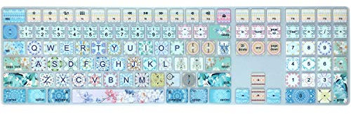 WSLUCKO Silicone Keyboard Cover Skin for 2017/2018 Apple iMac Magic Keyboard with Numeric Keypad (Model:MQ052LL/A A1843), US Layout, Garland