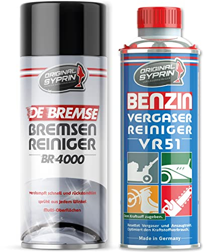 SYPRIN Original Vergaserreiniger VR51 für 2 Takt Benzin Motoren + Bremse Reiniger- geeignet für Auto und Motorrad I Additiv zur Vergaser Reinigung Additiv (500+250ml)