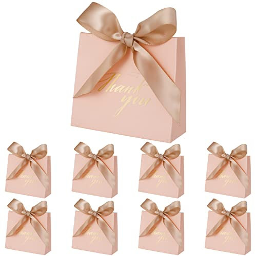 Pinenuts 24 Pcs Small Gift Bags with Bow Ribbon, Multipack Party Bags Present Bags for Wedding Birthday Party Baby Shower (4.6 * 3.9 * 1.8inch)