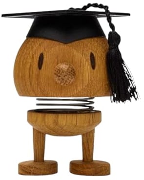 Hoptimist IQ Bumble Bestandene Prüfung Geschenk, Graduation Deko zum Abi, Glücksbringer Prüfung oder Süßes Abitur Geschenk, 6,3 x 6 x 7,4 cm, Small, Oak