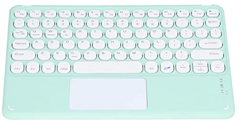 Dpofirs Ultraflache Bluetooth Tastatur mit Touchpad, Smart Touch Cordless Cute Round Key Set Typewriter Flexible Keys, Full Size for Computer Laptop PC Desktop(Grün)