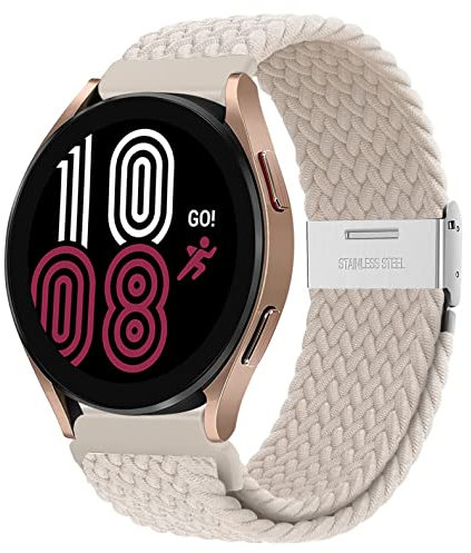 YuiYuKa Solo Loop Trenzado Compatible con Samsung Galaxy Watch 7 6 5 4 FE 40mm 44mm/5Pro 45mm/6&4 Classic 43mm 47mm 42mm 46mm/3 41mm/Active 2/Active,Correa de Nylon Pulsera elástica 20mm