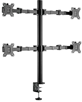 HALTERUNGSPROFI Quad 4-Compartment Table Mount for LED and LCD Monitors up to 32 Inch VESA 75 x 75 100 x 100 Office-848Q (4 Monitors)