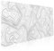Grand tapis de souris pour gaming motif lignes de carte topographique, dos antidérapant en caoutchouc et bords cousus, blanc, taille XXL, 90 x 40 cm