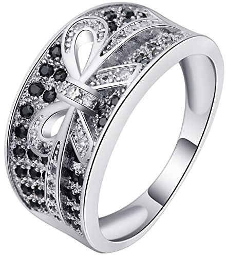 Aotiwe Eheringe Nordic, Ringe für Frauen Große S Schleifenknoten mit Zirkonia Silber Größe 60 (19.1)
