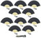 Pack of 10 Paper Handheld Folding Fan with a Tassel and Grade A Bamboo Ribs for Women Girls Summer Party Favour Birthday Wedding Gift (Black)