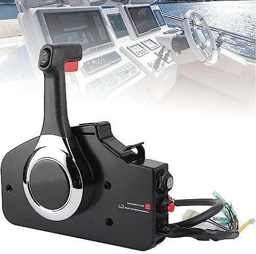 VIOLK Outboard Remote Control Box, Winch Remote Control Systems, Professional CNC Aluminum Alloy Side Mount Boat Throttle Control, Convenient Outboard Motor Control