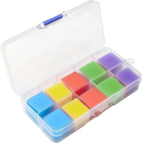 Diamond Painting Glue Clay 100Pcs 5D DIY Diamond Art Painting Wax Clay Glue Square Pads with Storage Box for Embroidery Cross-Stitch Nail Art