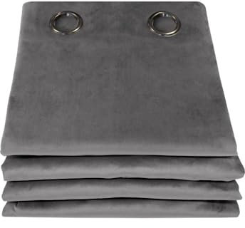 Moondream DecibelControl™ Raumtrennervorhang 4in1 | Lärmschutz | Thermoisolierung | Verdunkelung | Doppelseitig | Patentierte Technologie | EU Herstellung | Samt | Ösen | Grau MC09 | 135B x 250H cm