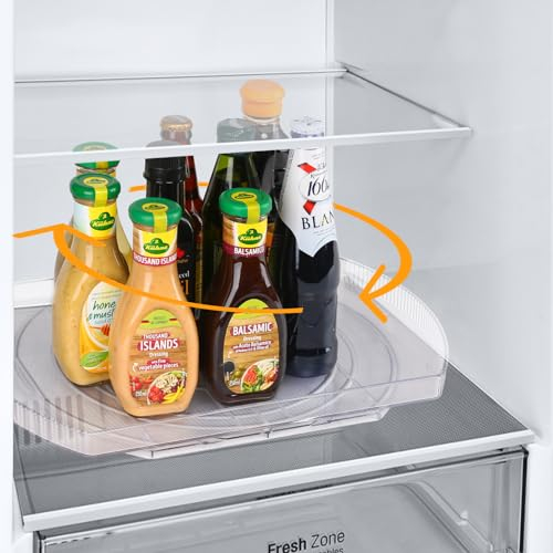 Lazy Susan Turntable Cupboard Organiser, Clear Rectangular Fridge Organiser Storage, MultiFunctional Rotating Spice Rack for Kitchen Storage, Lazy Susan for Cabinet, Table, Pantry, Kitchen, Countertop