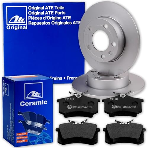 ATE Bremsscheiben + CERAMIC Beläge hinten für Golf 5 6 PLUS Caddy 3 SCIROCCO