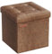 SONGMICS Sitzhocker 38 cm, Aufbewahrungsbox faltbar, Fußhocker mit Deckel, aus Kunstleder, bis 300 kg belastbar, für Eingang, Wohnzimmer, Schlafzimmer, kaffeebraun LSF030K11
