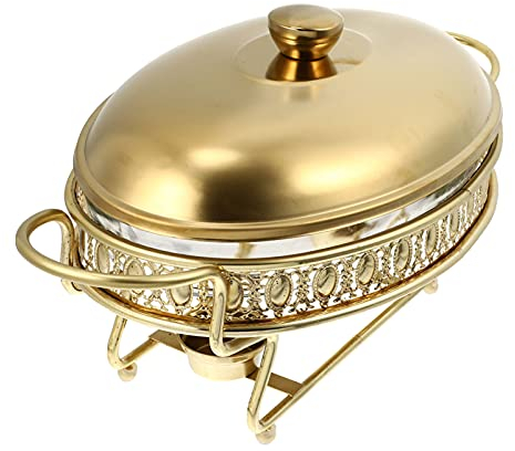 UNbit Buffet Four Chafing Dish Set Hot Pot Fer Buffet Pan Fondue Pot Pour Restaurant Maison Cuisine Oder 1. 5L Fondue Au Chocolat