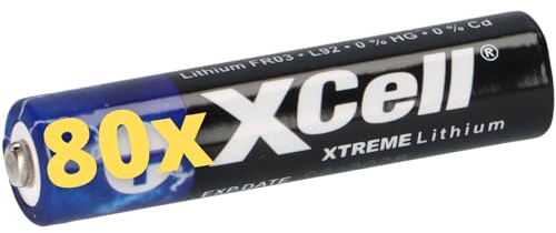 80x Xtreme Lithium Batterie AAA Micro FR03 L92 XCell 20x 4er Blister