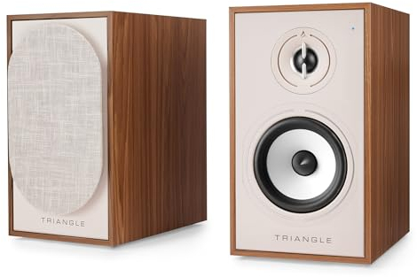 Triangle - Enceintes Actives BOREA BR02 Connect - Enceintes Bibliothèque Bluetooth avec Amplificateur 2X 50W - Audio HD - Entrées Phono/Platine TV Arc & USB - 176 x 310 x 274 mm - Chêne (Paire)