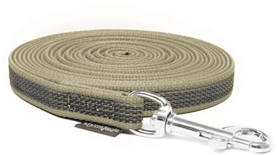 Mystique® Gummierte Schleppleine 15mm mit Handschlaufe Standard Karabiner beige 5m