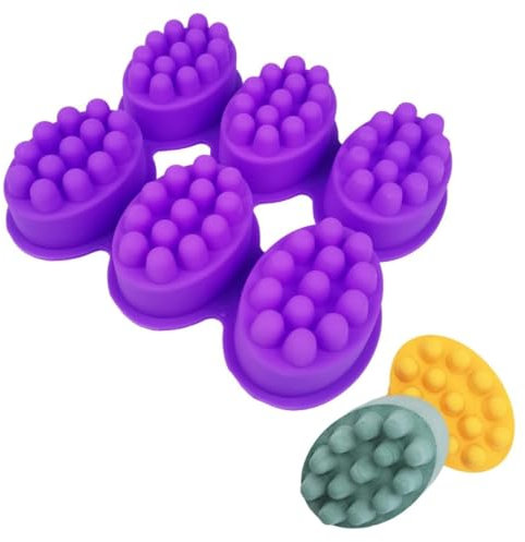 KOMUNJ Massage Seife Form,6 Kavität Silikonform, Haarbürste Silikon Seifenform, für Seifenherstellung,Kerzen Brot Schokolad Eiswürfel