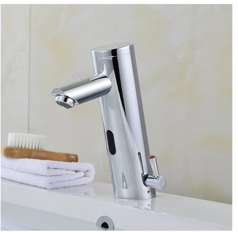 Badezimmer-Sensor-Waschtischarmatur, Warmwasser, Kaltwasser, manueller berührungsloser Wasserhahn, automatischer belüfteter Sensor-Wasserhahn, Kran,schnelle Befestigung