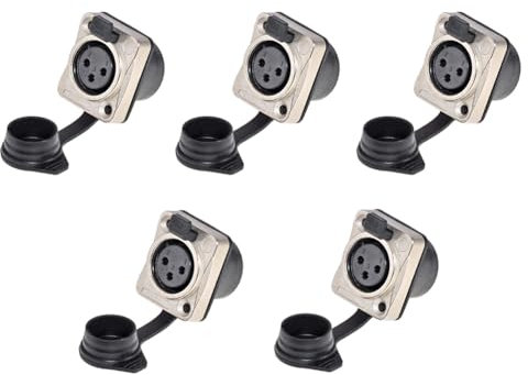 Rordigo 3 Pole Holder 3 Pole Waterproof Male and Female Microphone Audio Plug Xlr Balanced Threaded XLR Holder, Easy Install A