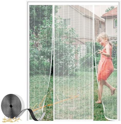 LXHFSH Zanzariera Magnetica per Porte 170x220cm Doppia Apertura Laterale Tenda Zanzariera Porta, Magnetica Auto Chiusura Anti Zanzare Rete, Tenda Porta Magnetica per Porte Balcone, Porta Scorrevole