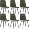 ANVOFONG Pack De 6 Sillas De Comedor,Tejido Técnico Sillas Cocina,con Base MetáLica Silla Acolchada,Sillas Salon,Adecuado para Comedores, Salones, Cocinas, Dormitorios,Verde