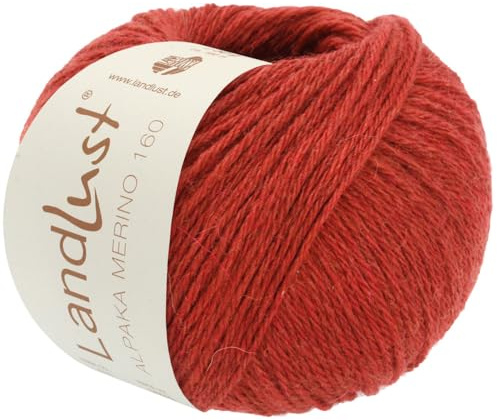 LANA GROSSA Landlust Alpaka Merino 160 | Klassisch verzwirntes Garn aus Merino & Alpaka | Handstrickgarn aus 50% Schurwolle & 50% Alpaka (Baby) | 50g Wolle zum Stricken & Häkeln | 160m Garn FB 442