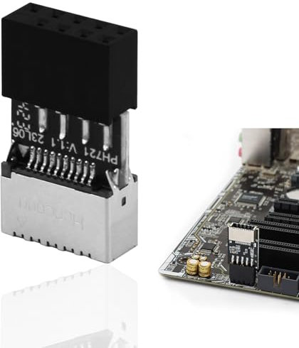 Kasoud USB-C Internal Connector and Adapter, Extend USB Type-C and 2.0 Ports to Pc Front Panel