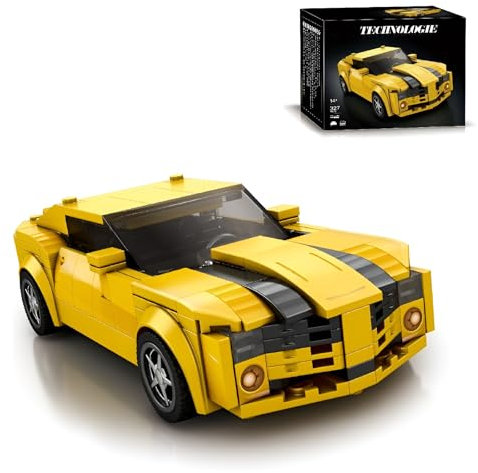 Unativer Technik Rennwagen Bausteine Modellbausatz, 327 Teile Sportwagen Modellbausatz für Camaro, Speed Champions Sportwagen Bausteine,Geschenk für Jungs, Mädchen, Erwachsene und Autofans (818)