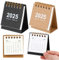 Thinp 2 Stück Tischkalender 2024/2025 Mini,Stehkalender 2025 Klein,Mini Standkalender,Flip-Tischkalender,Stand-Klapp-Tischkalender, Kalender 2025 Tischkalender,Taschenkalender für Zuhause Schule Büro