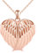 Herz Medaillon zum Öffnen für Bilder Halskette Damen Silber 925: Flügel der Engel Foto Kette - Mode Bilder Anhänger Halskette Liebe Amulett Schmuck - Geschenk für Frauen Mama Freundin Mädchen Roségold