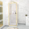 Nes Home Brushed Brass 700 x 700mm Pivot Door Shower Enclosure Side Panel & Tray Set
