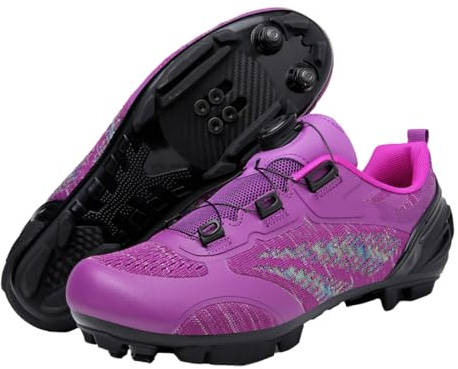 Yummsion Fahrradschuhe,MTB Schuhe Herren,Fahrradschuhe Damen,Atmungsaktive Radsportschuhe,MTB Radsportschuhe,rutschfeste Fahrradschuhe,Mit Schnell Rotierendem Schnürsenkelsystem,Unisex